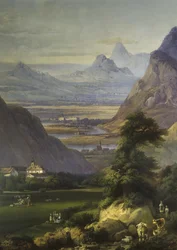 カマック近くの風景、1850年代（壁画）